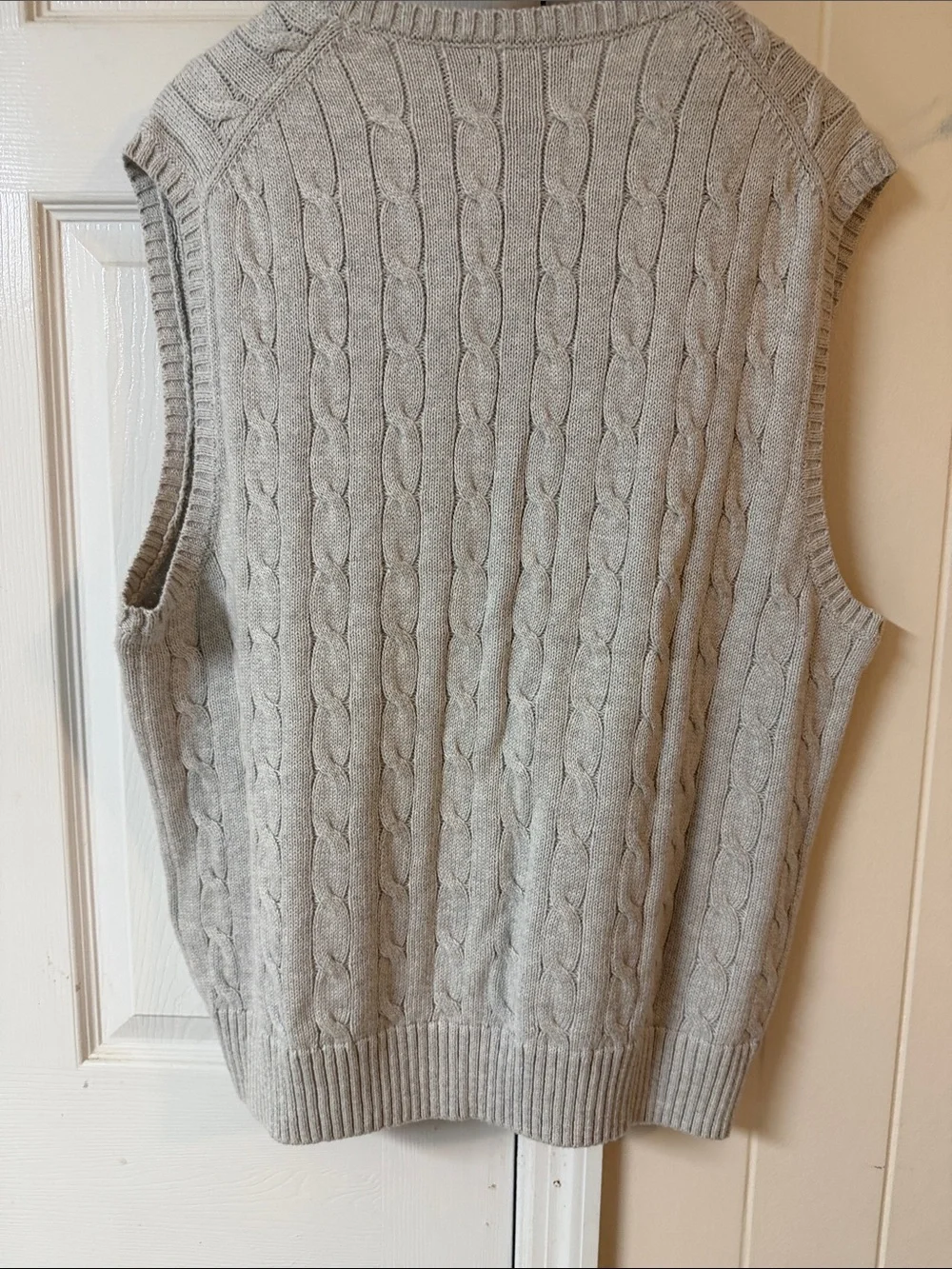 Polo by Ralph Lauren Light Gray Cable Knit V-Neck Sweater Vest